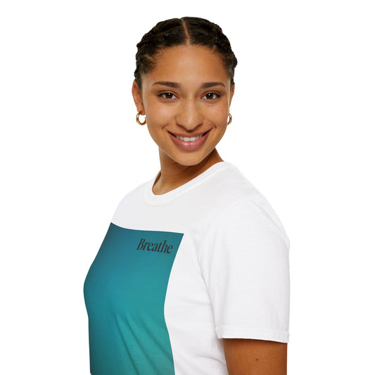 The Power of Color Collection - "Breathe" in Teal Unisex Softstyle T-Shirt