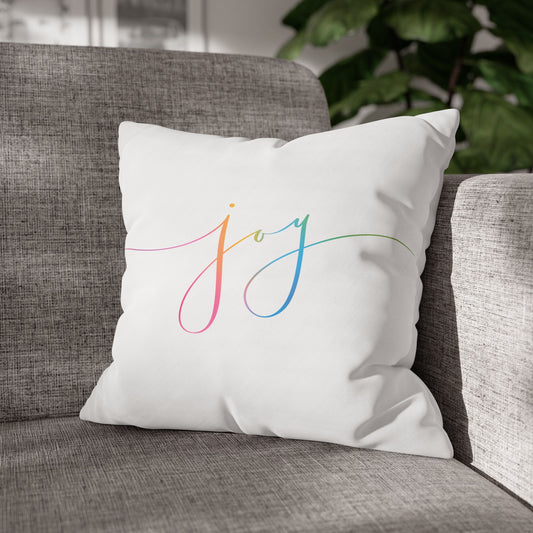 "Joy" and Earth Heart Decorative Pillow Cover