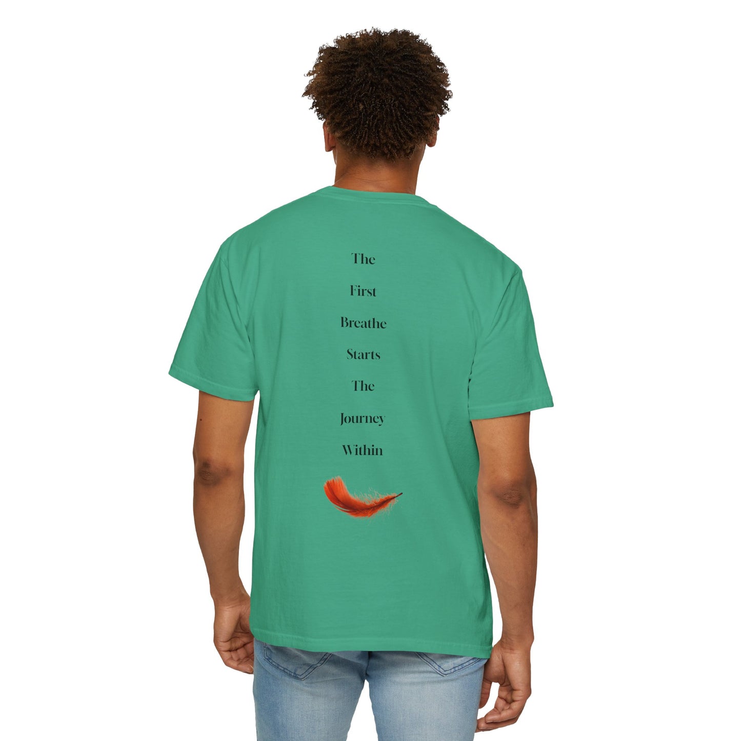 The Power of Words Collection - "Breathe" with Feather Unisex Soft-style T-Shirt