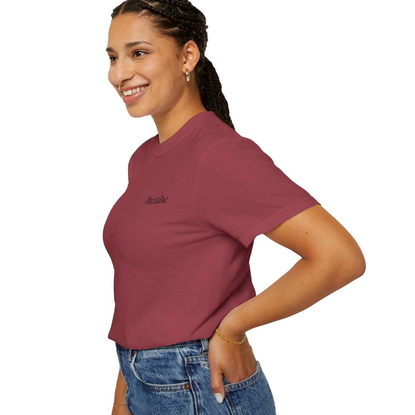 The Power of Words Collection - "Breathe" with Feather Unisex Soft-style T-Shirt