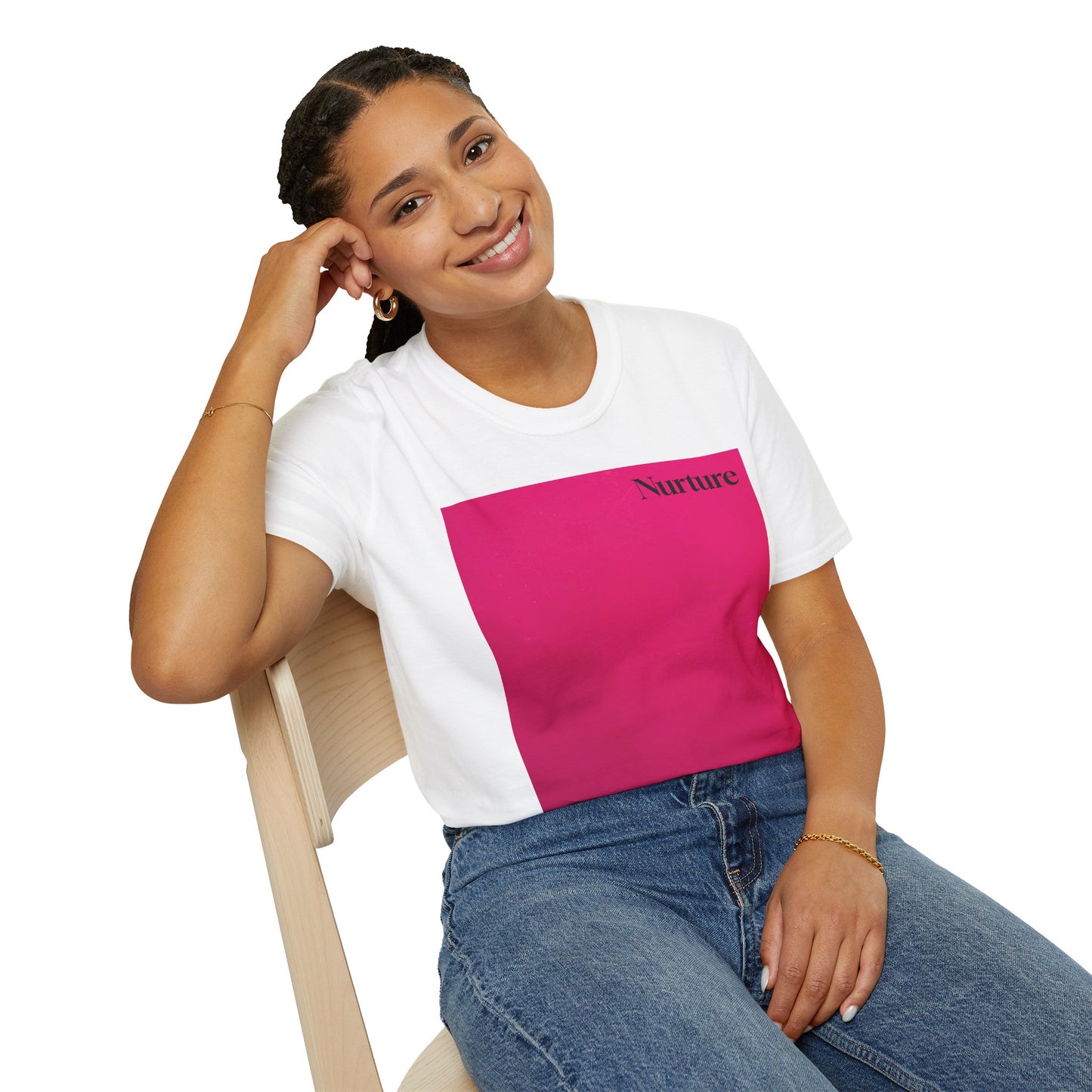The Power of Color Collection - "Nurture" in Fuchsia Unisex Softstyle T-Shirt