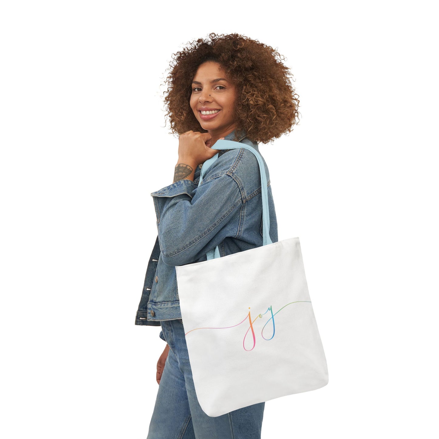 "JOY" Heart Earth Canvas Tote