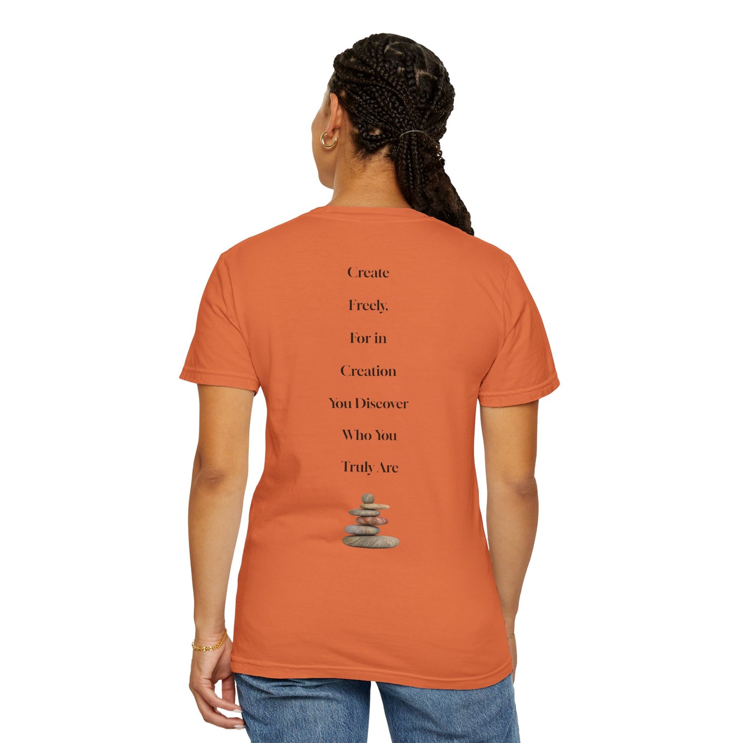 The Power of Words Collection - "Create" with Balancing Stones Unisex Soft-style T-Shirt