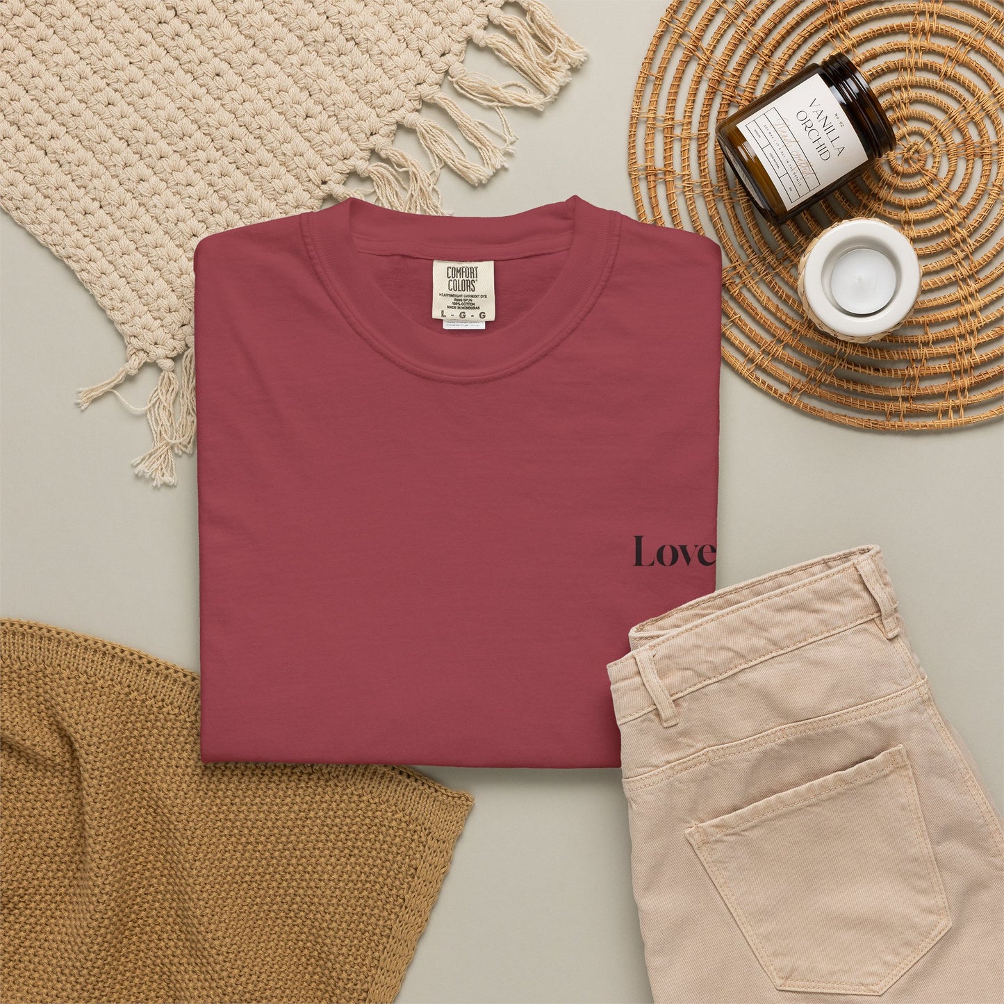 The Power of Words Collection - "Love" with Earth Heart Unisex Soft-style T-Shirt