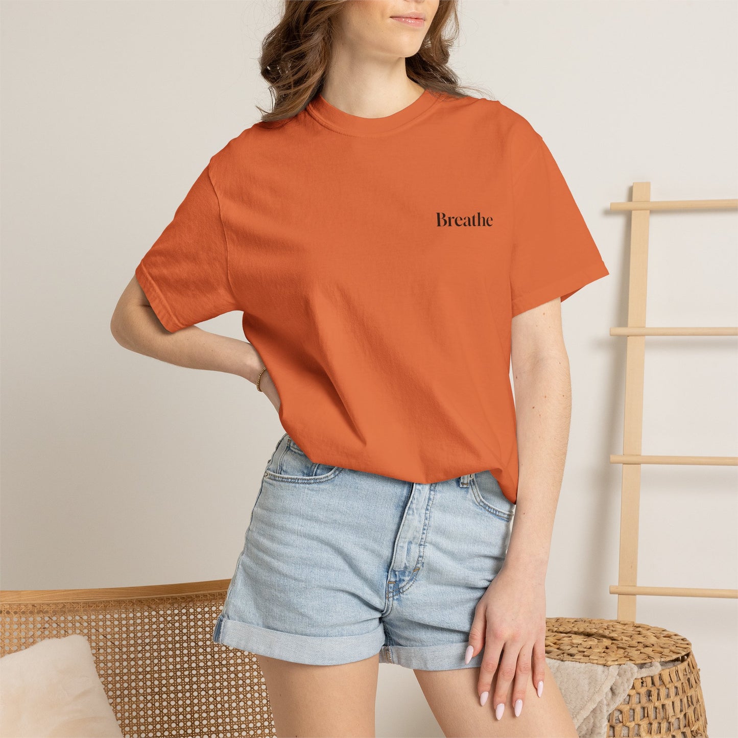 The Power of Words Collection - "Breathe" with Feather Unisex Soft-style T-Shirt