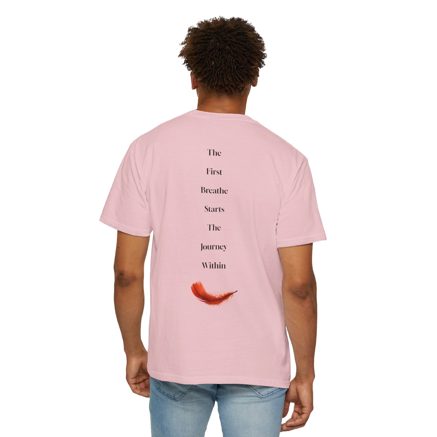 The Power of Words Collection - "Breathe" with Feather Unisex Soft-style T-Shirt