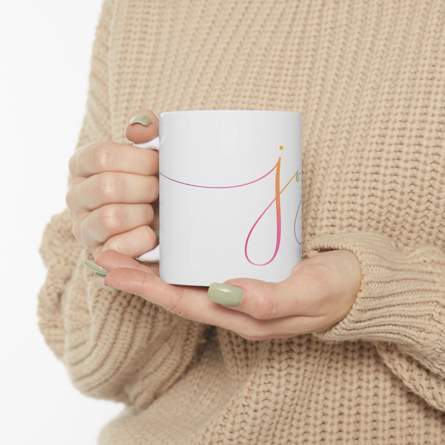 "JOY" Ceramic Mug — Inspirational Coffee Cup (11oz, 15oz)