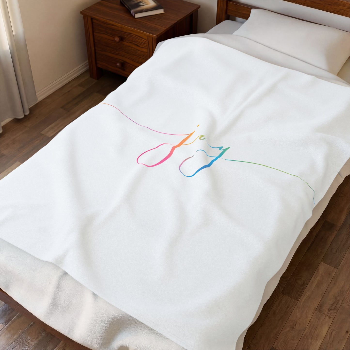 "JOY" Velveteen Plush Blanket & Cozy Throw
