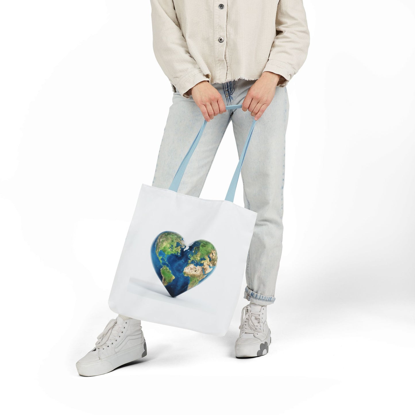 "JOY" Heart Earth Canvas Tote
