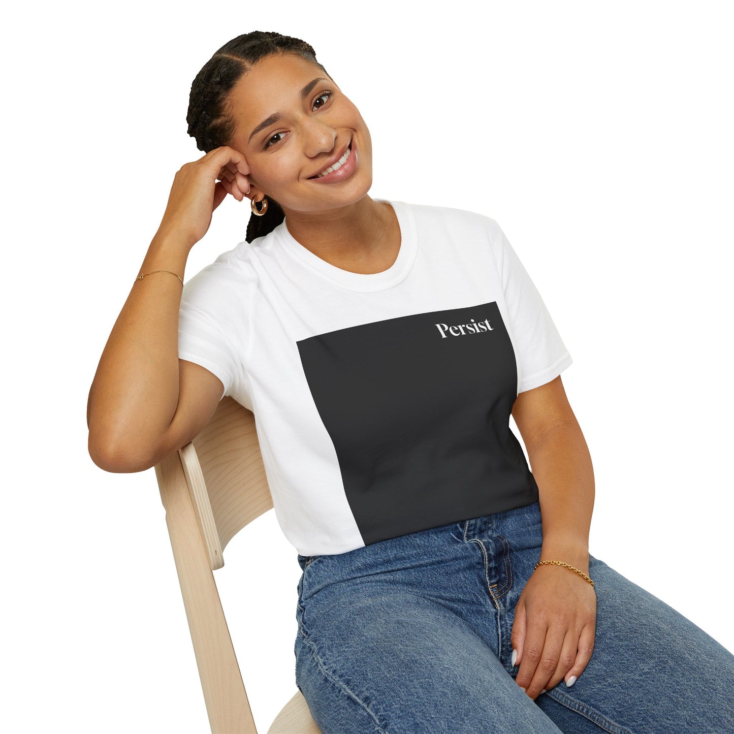 The Power of Color Collection - "Persist" in Black Unisex Softstyle T-Shirt
