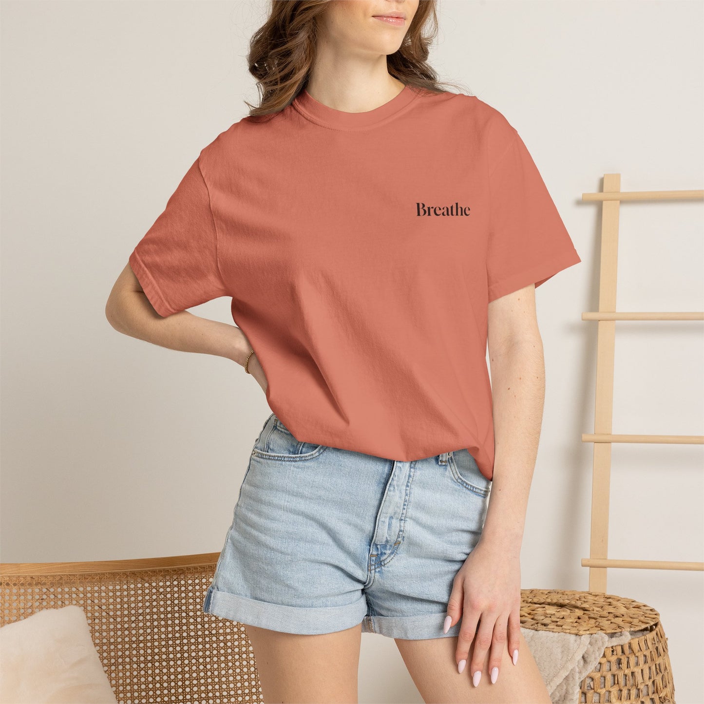 The Power of Words Collection - "Breathe" with Feather Unisex Soft-style T-Shirt