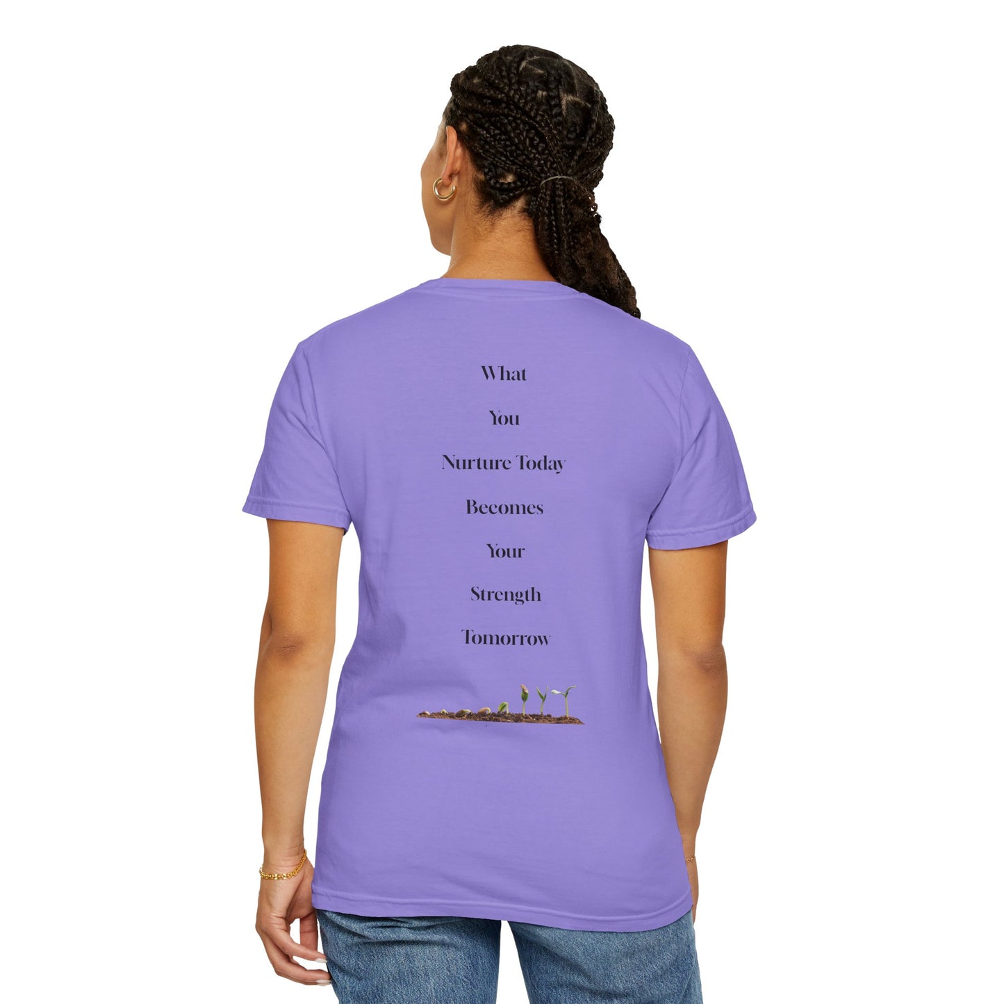 The Power of Words Collection - "Nurture" with Growing Plant Unisex Soft-style T-Shirt