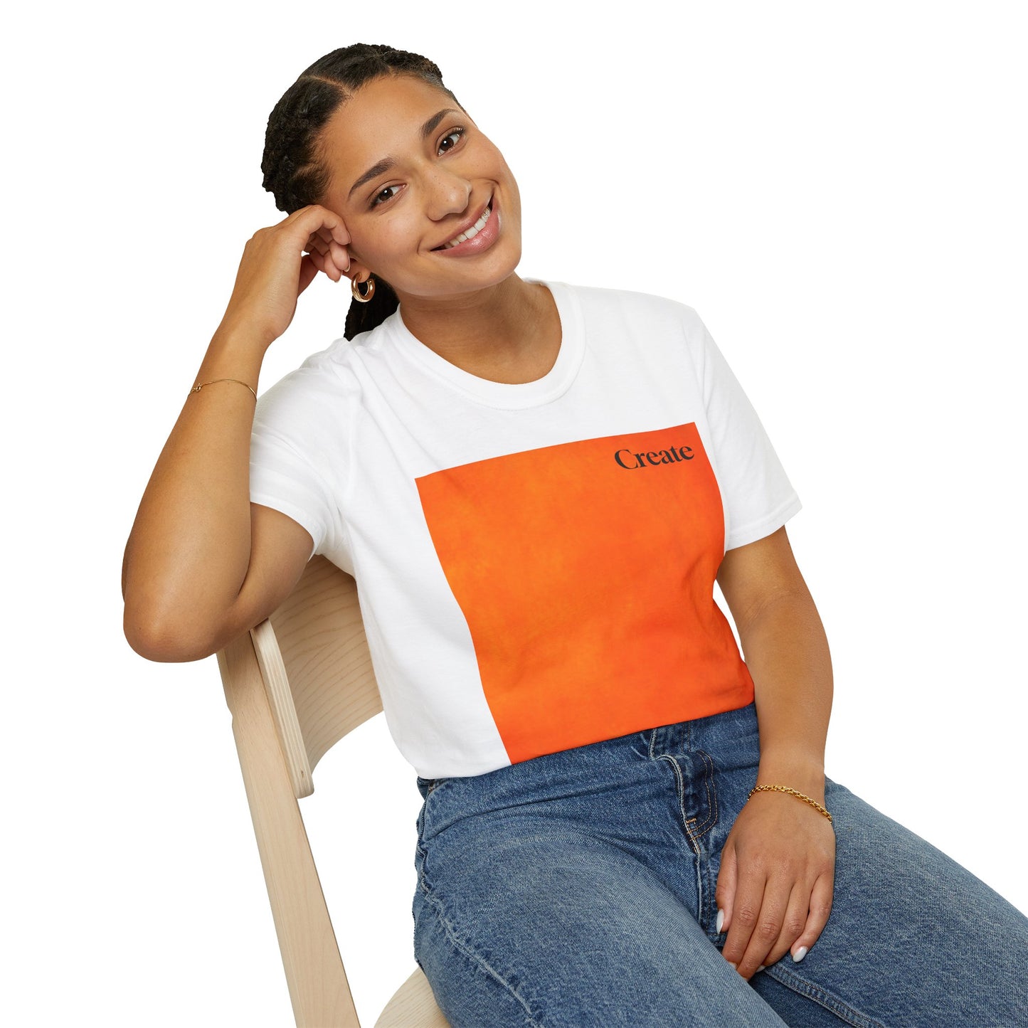 The Power of Color Collection - "Create" in Orange Unisex Softstyle T-Shirt