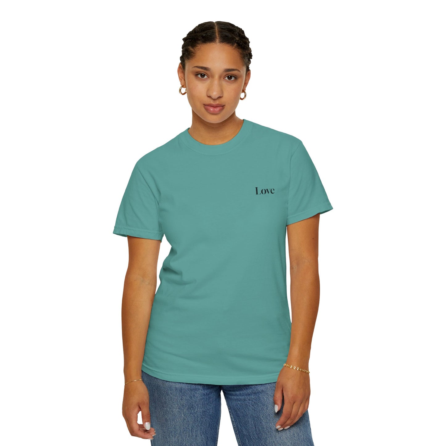 The Power of Words Collection - "Love" with Earth Heart Unisex Soft-style T-Shirt