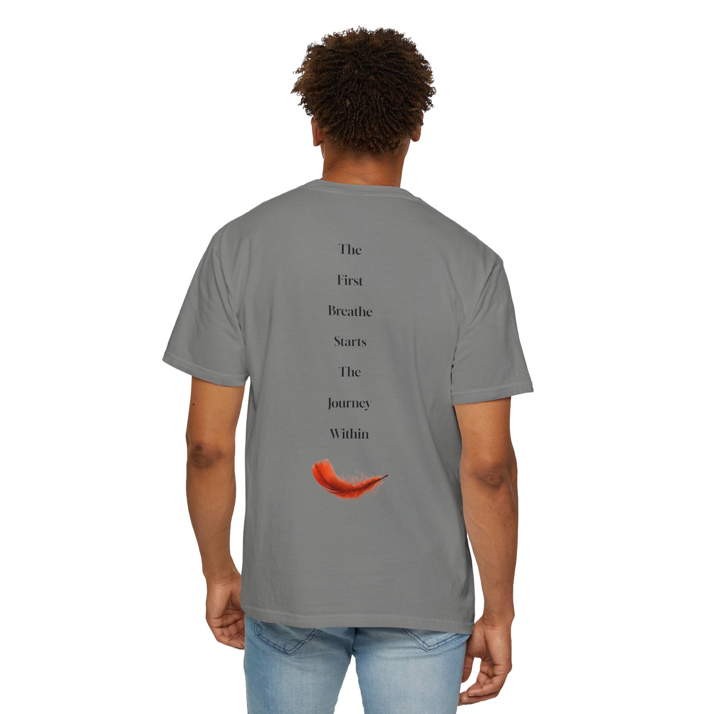 The Power of Words Collection - "Breathe" with Feather Unisex Soft-style T-Shirt