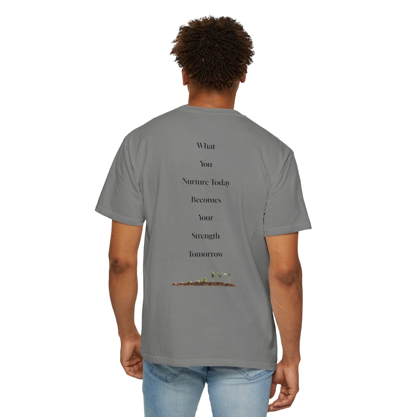 The Power of Words Collection - "Nurture" with Growing Plant Unisex Soft-style T-Shirt