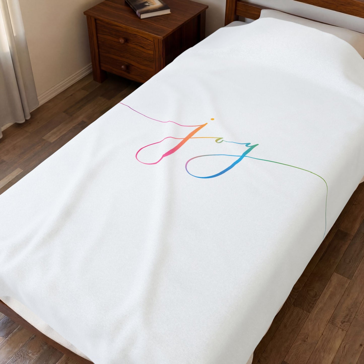 "JOY" Velveteen Plush Blanket & Cozy Throw
