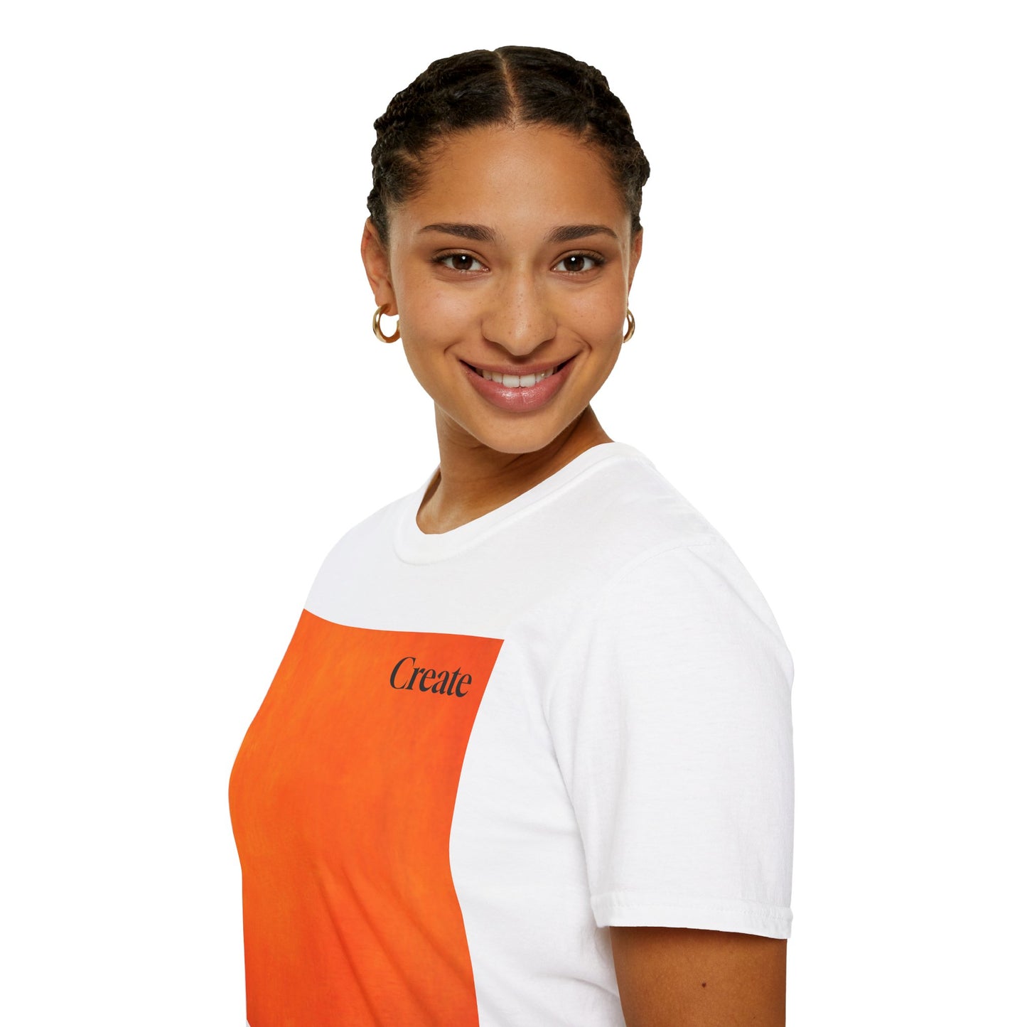The Power of Color Collection - "Create" in Orange Unisex Softstyle T-Shirt