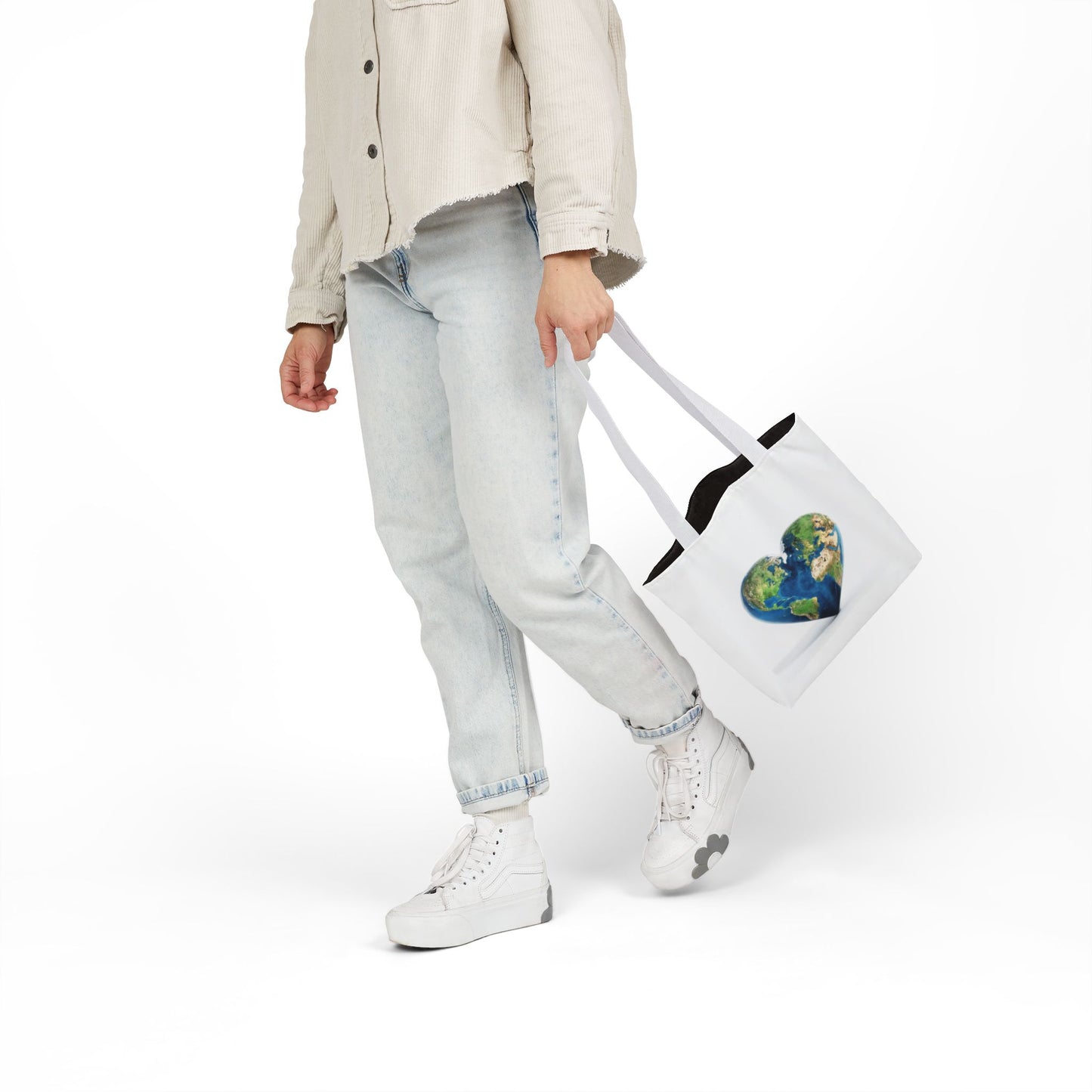 "JOY" Heart Earth Canvas Tote