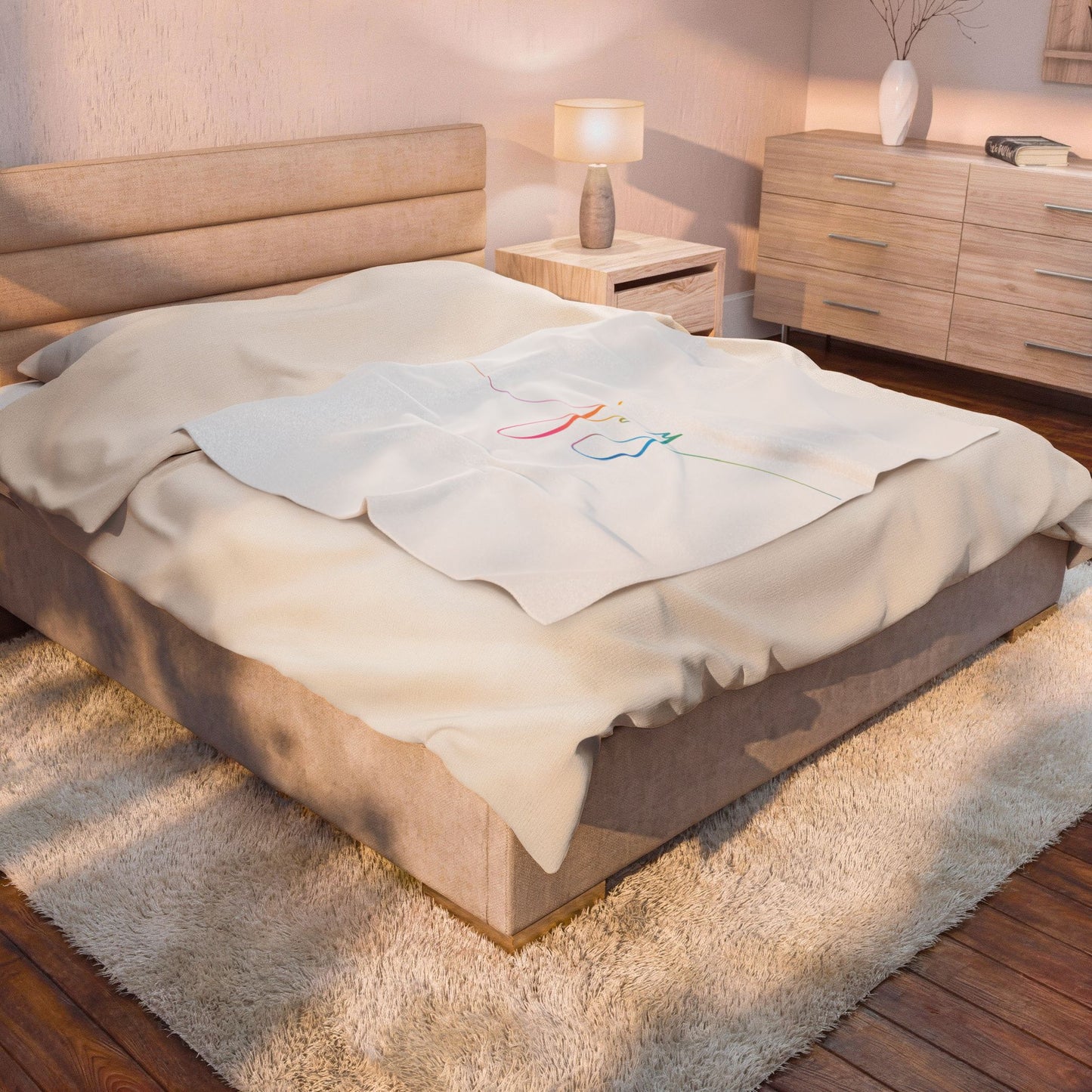 "JOY" Velveteen Plush Blanket & Cozy Throw