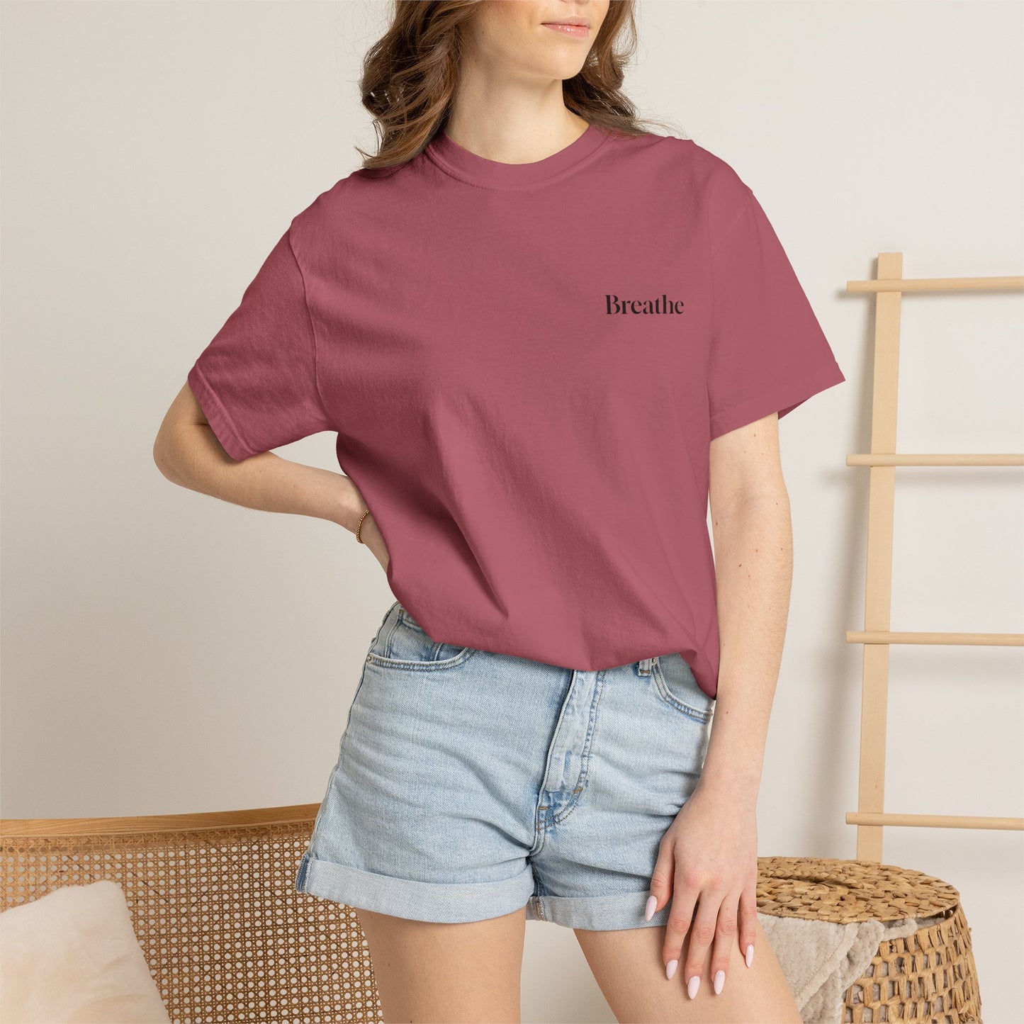 The Power of Words Collection - "Breathe" with Feather Unisex Soft-style T-Shirt