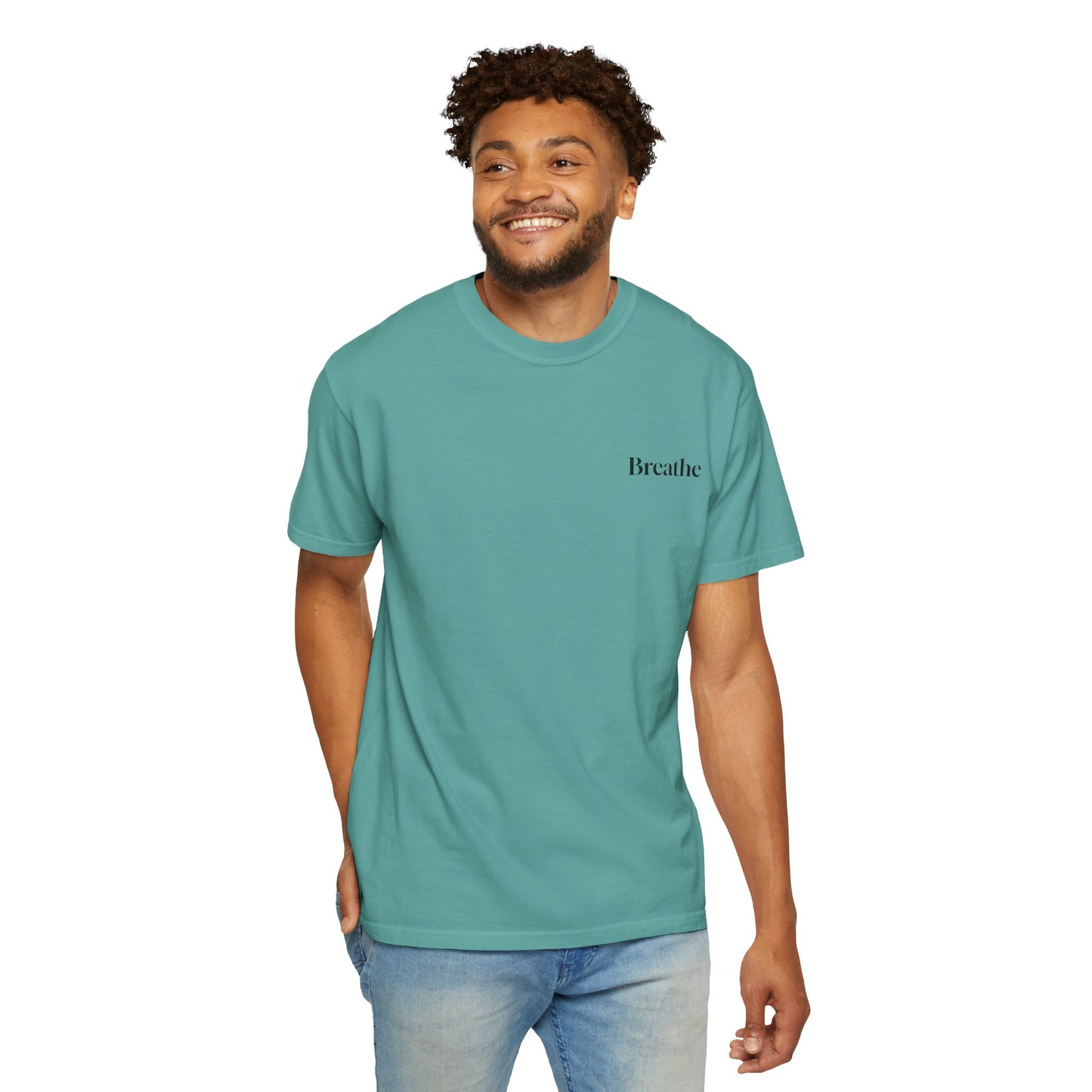 The Power of Words Collection - "Breathe" with Feather Unisex Soft-style T-Shirt