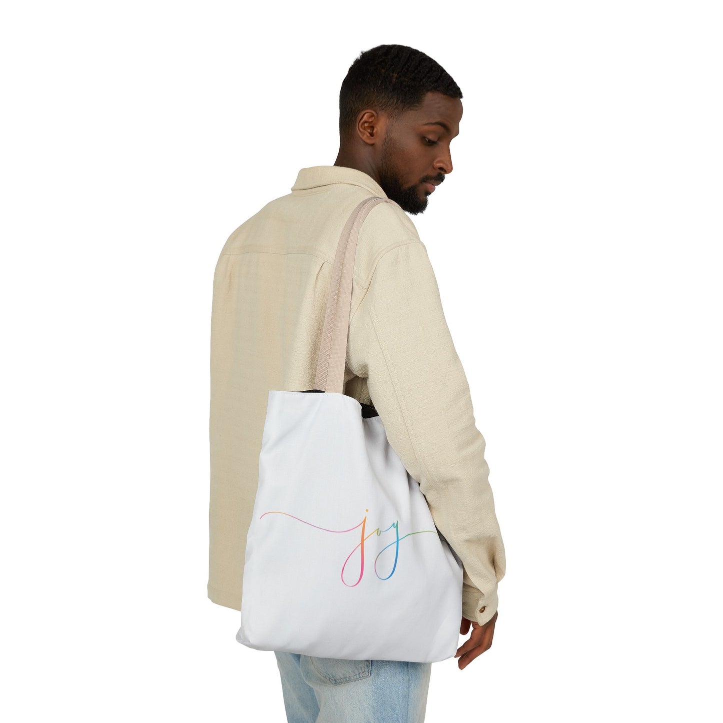 "JOY" Heart Earth Canvas Tote