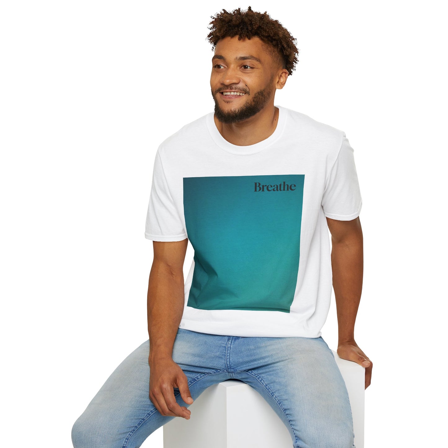 The Power of Color Collection - "Breathe" in Teal Unisex Softstyle T-Shirt