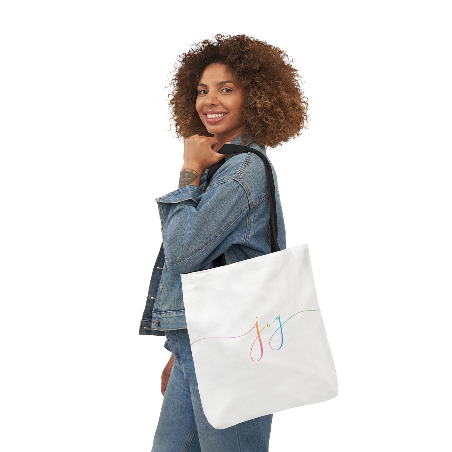 "JOY" Heart Earth Canvas Tote