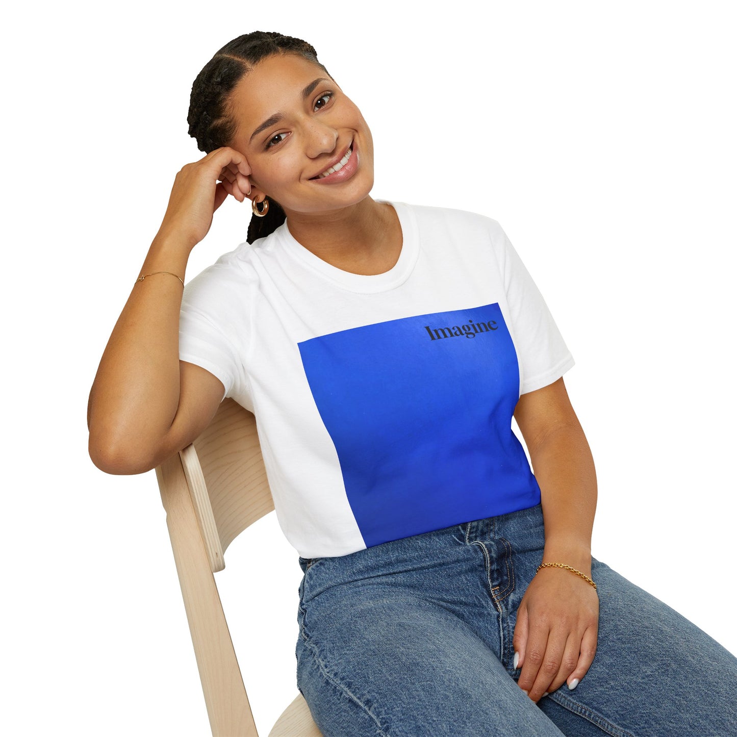The Power of Color Collection - "Imagine" in Blue Unisex Softstyle T-Shirt