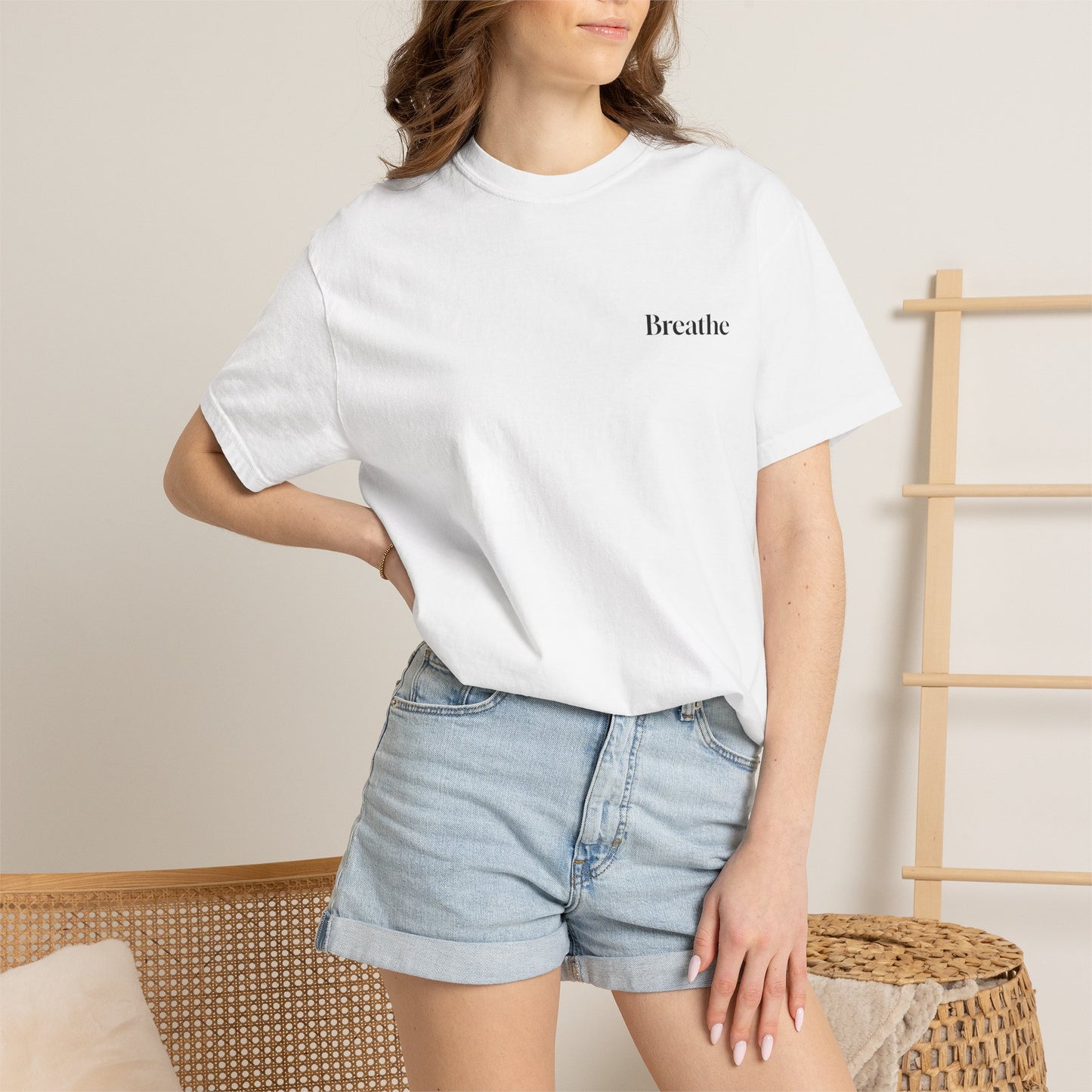 The Power of Words Collection - "Breathe" with Feather Unisex Soft-style T-Shirt