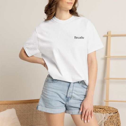 The Power of Words Collection - "Breathe" with Feather Unisex Soft-style T-Shirt