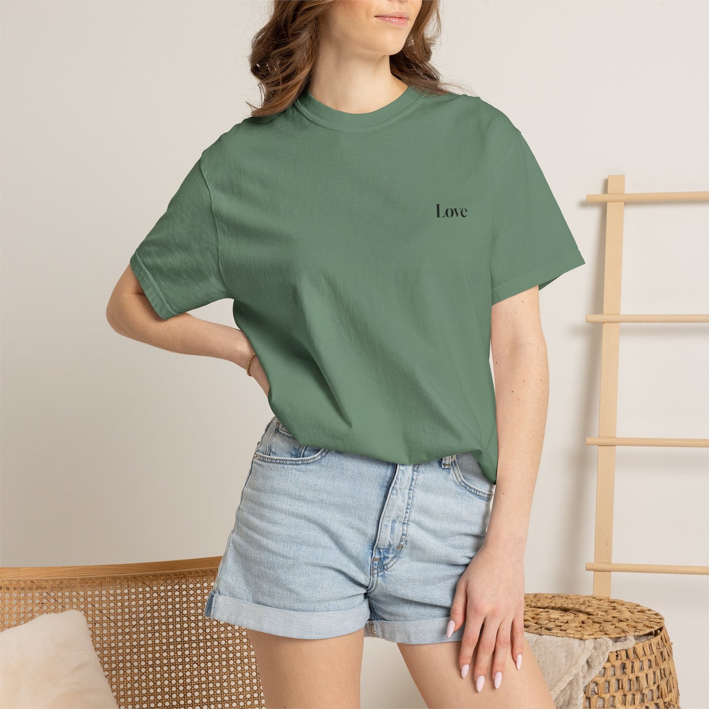 The Power of Words Collection - "Love" with Earth Heart Unisex Soft-style T-Shirt