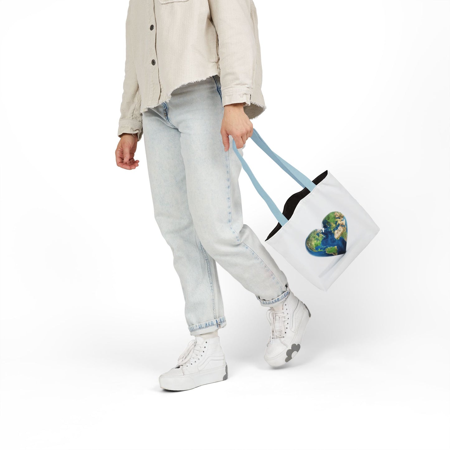 "JOY" Heart Earth Canvas Tote