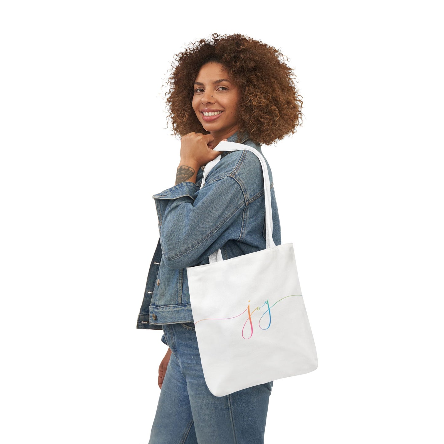 "JOY" Heart Earth Canvas Tote
