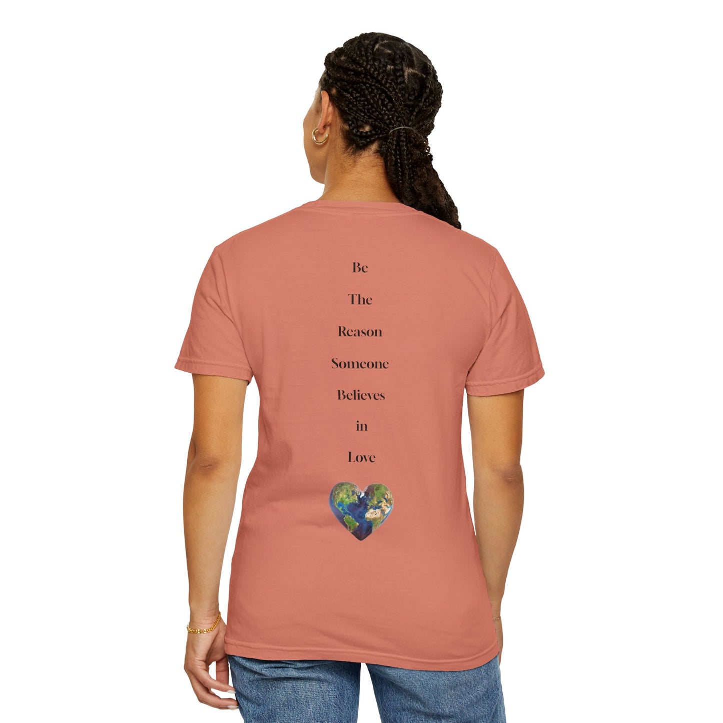 The Power of Words Collection - "Love" with Earth Heart Unisex Soft-style T-Shirt