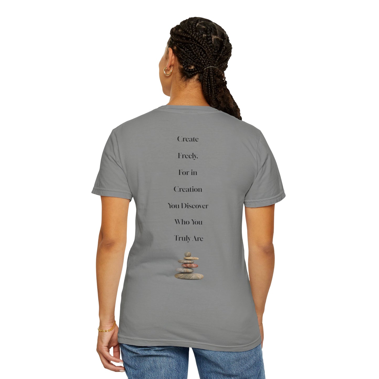 The Power of Words Collection - "Create" with Balancing Stones Unisex Soft-style T-Shirt