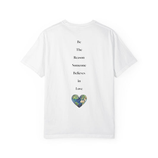 The Power of Words Collection - "Love" with Earth Heart Unisex Soft-style T-Shirt