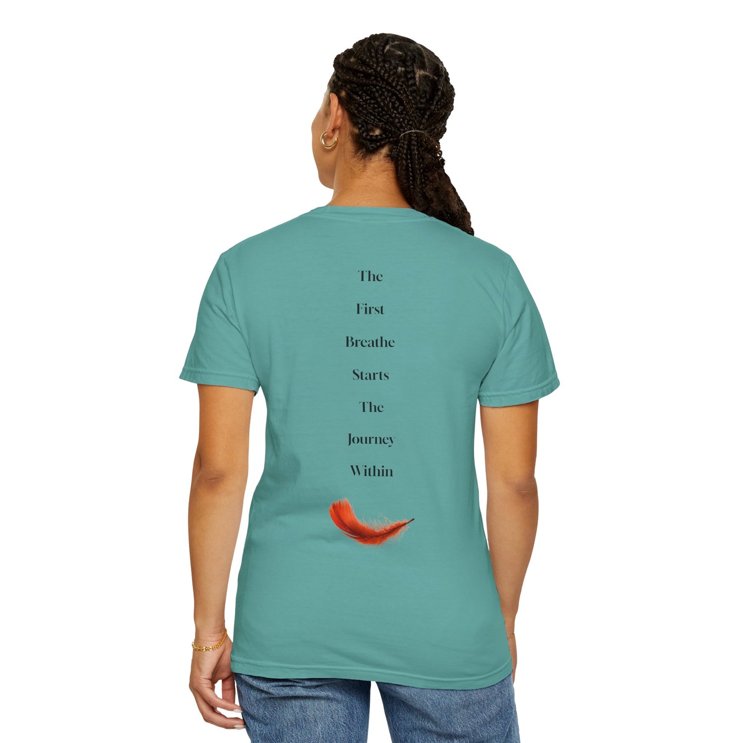 The Power of Words Collection - "Breathe" with Feather Unisex Soft-style T-Shirt