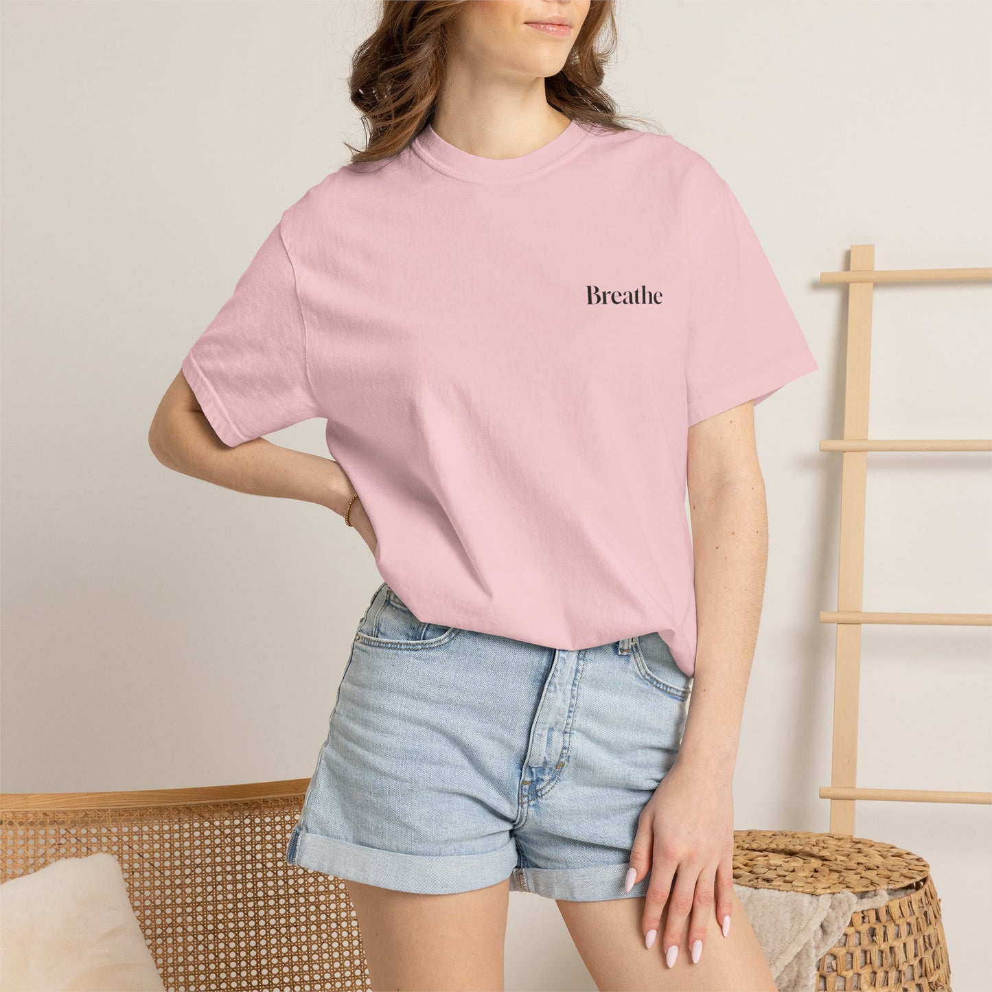 The Power of Words Collection - "Breathe" with Feather Unisex Soft-style T-Shirt