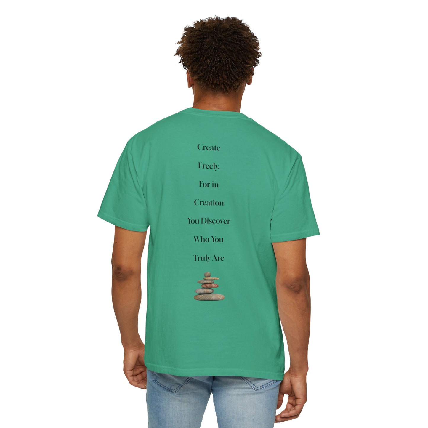 The Power of Words Collection - "Create" with Balancing Stones Unisex Soft-style T-Shirt