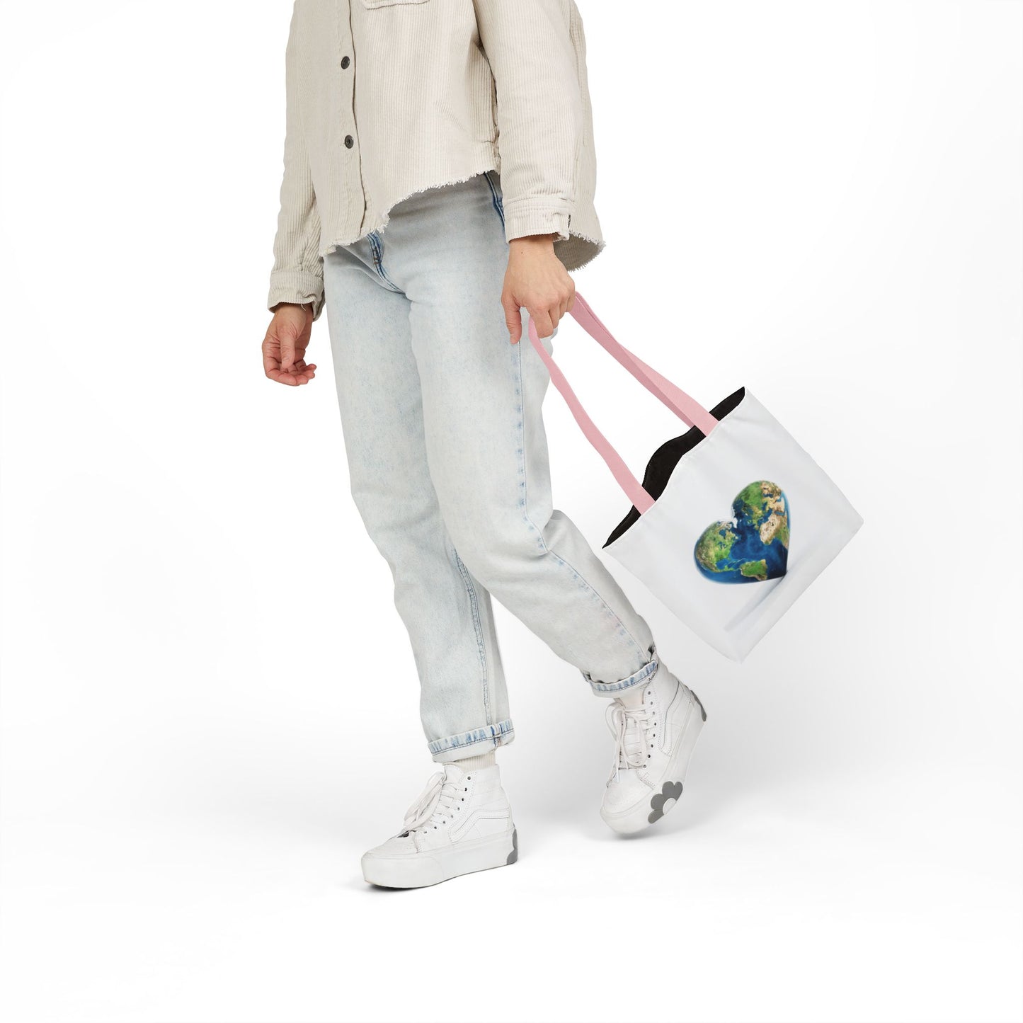 "JOY" Heart Earth Canvas Tote
