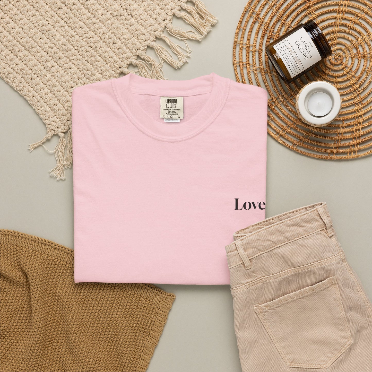 The Power of Words Collection - "Love" with Earth Heart Unisex Soft-style T-Shirt