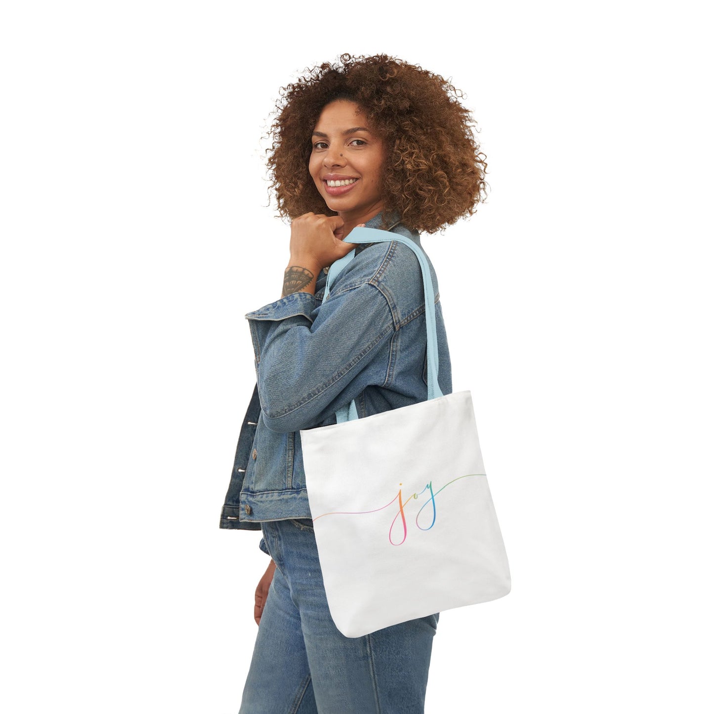 "JOY" Heart Earth Canvas Tote