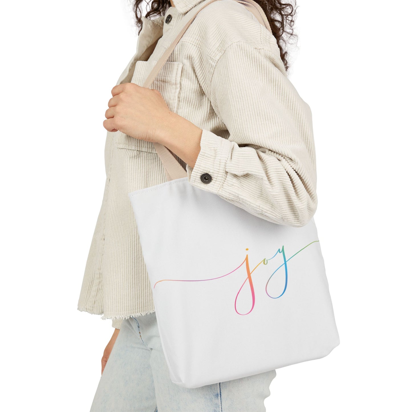 "JOY" Heart Earth Canvas Tote