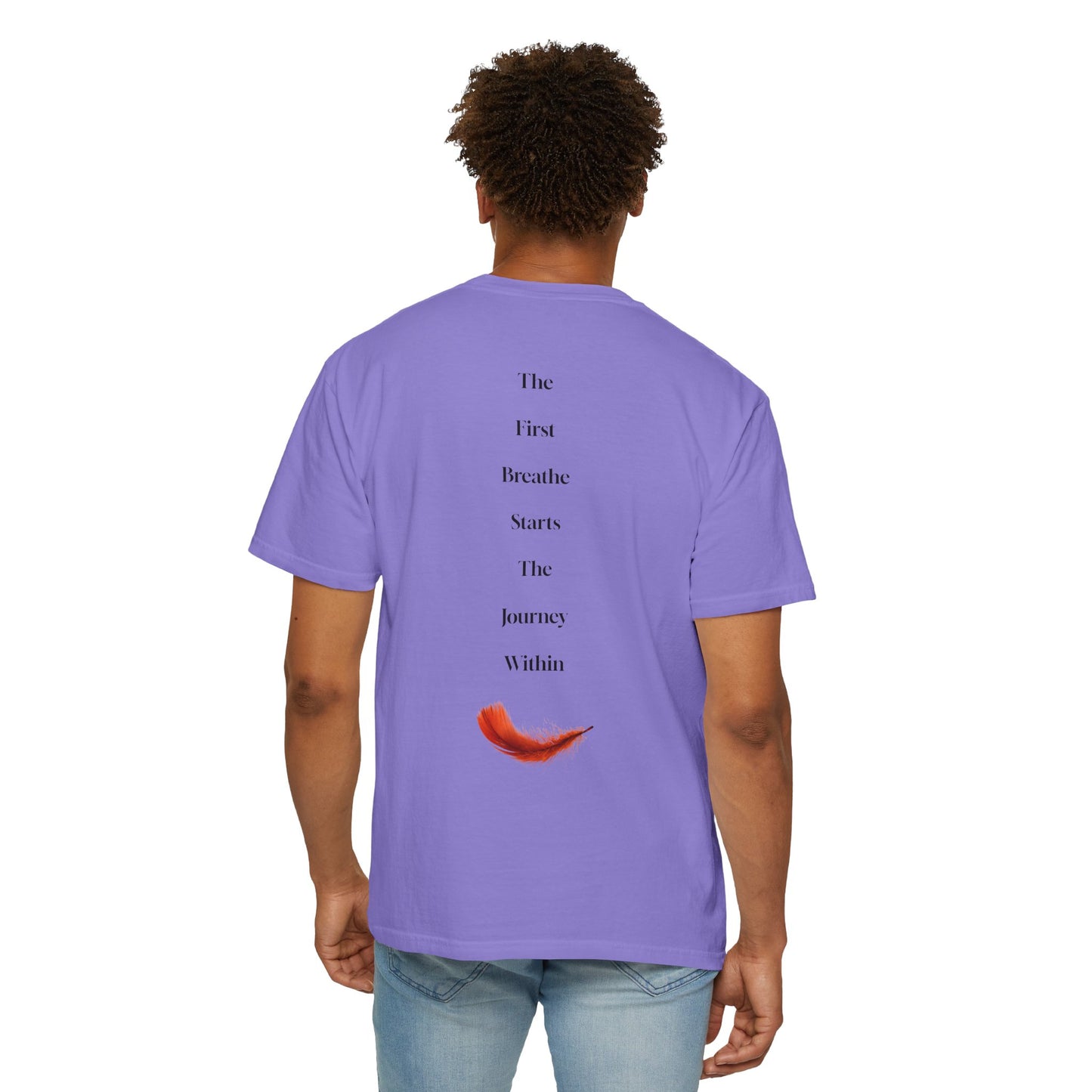 The Power of Words Collection - "Breathe" with Feather Unisex Soft-style T-Shirt