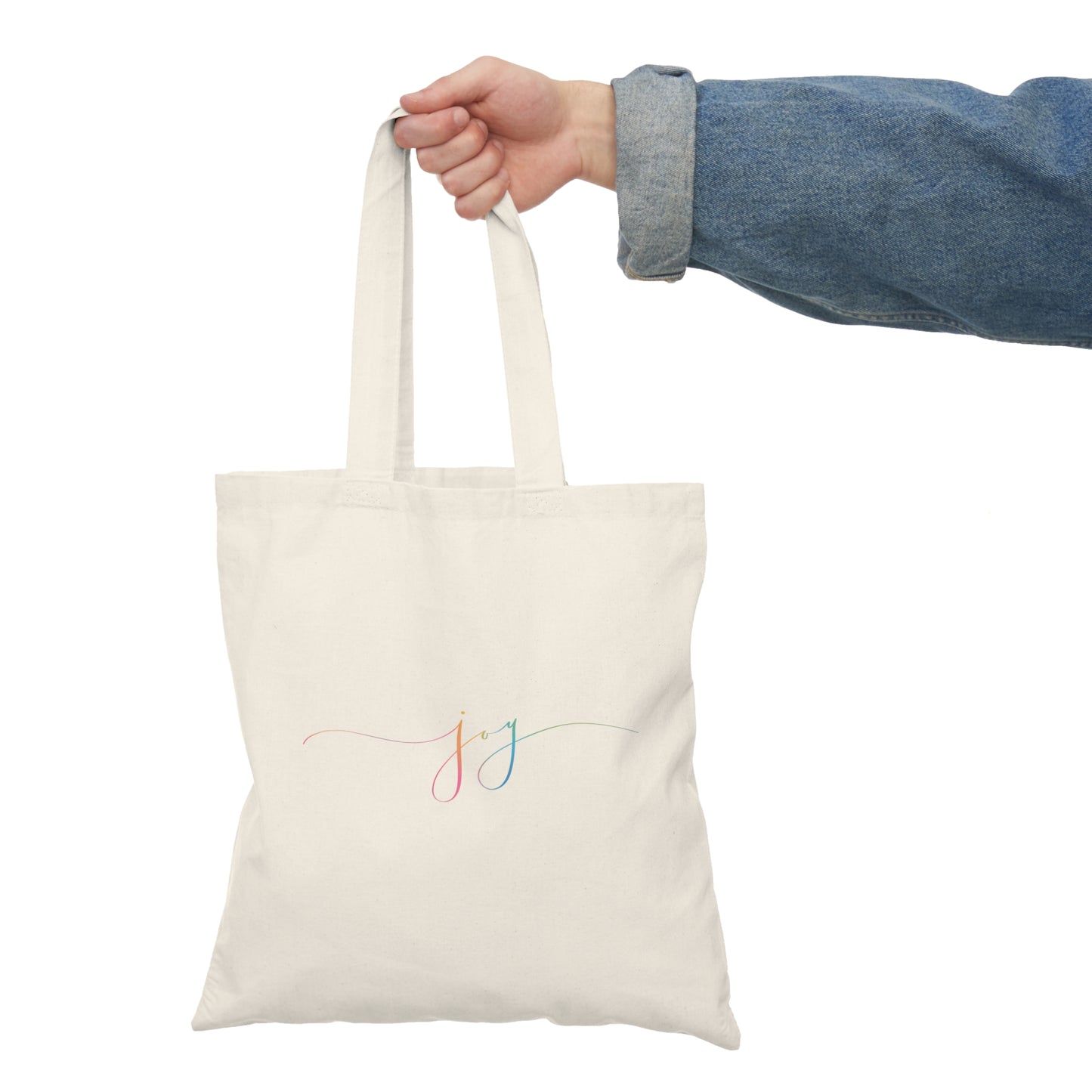"JOY" Natural Canvas Tote Bag
