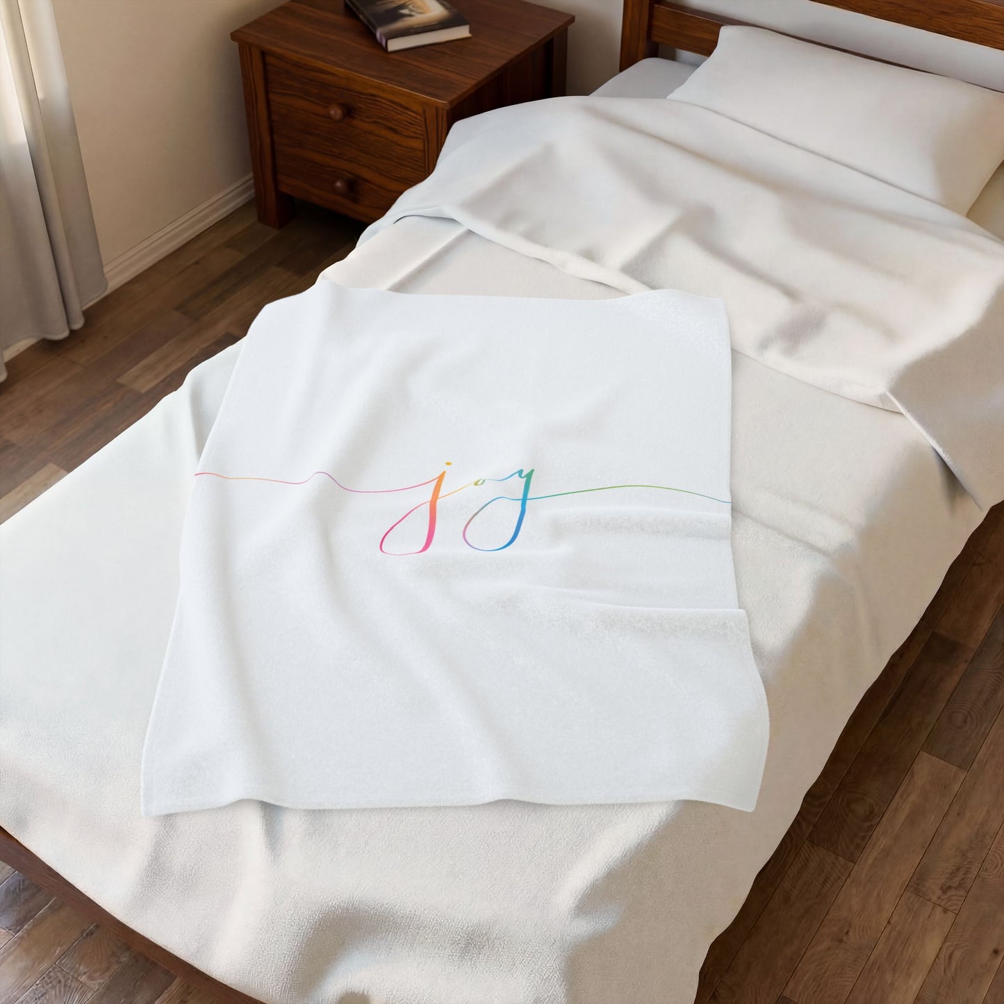 "JOY" Velveteen Plush Blanket & Cozy Throw