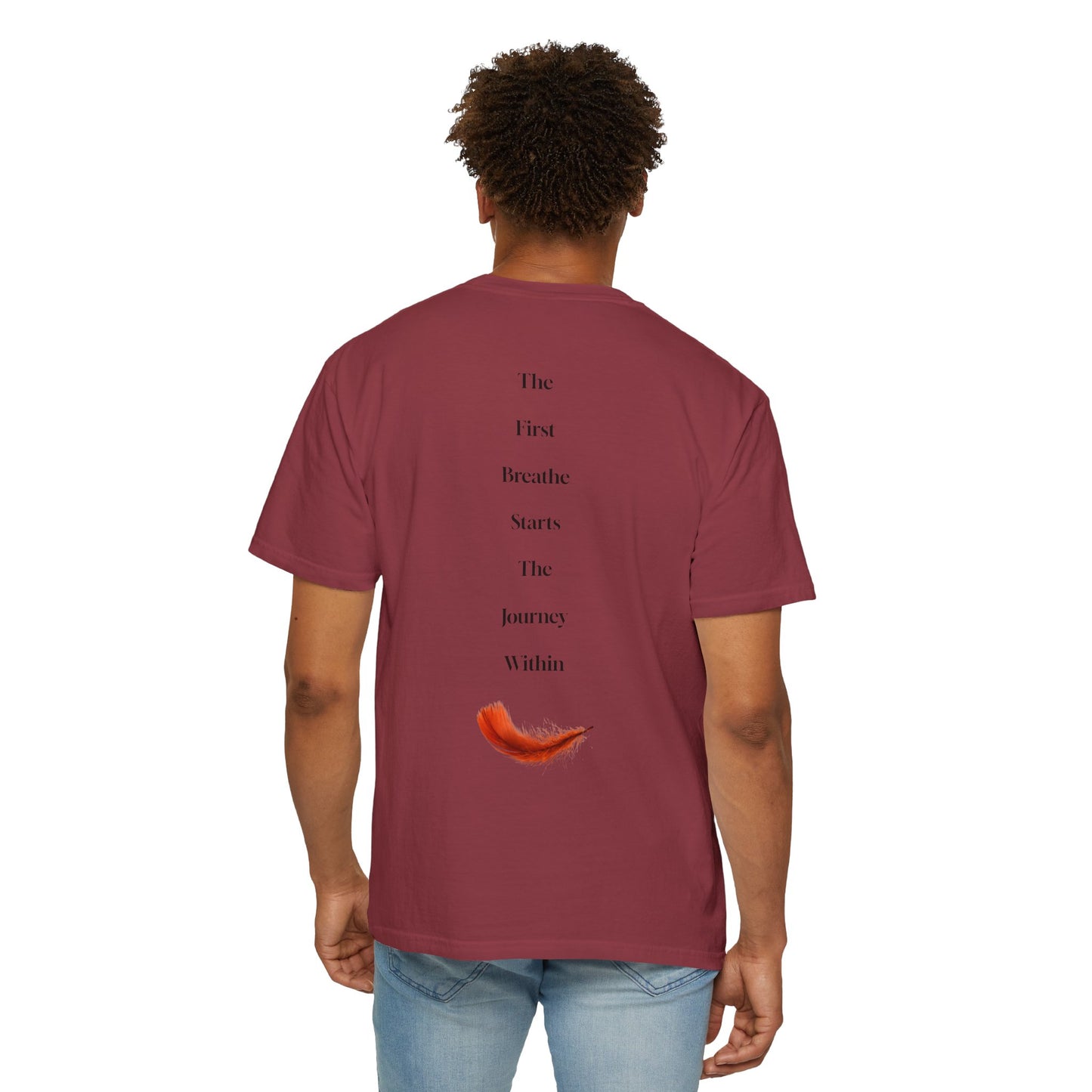 The Power of Words Collection - "Breathe" with Feather Unisex Soft-style T-Shirt