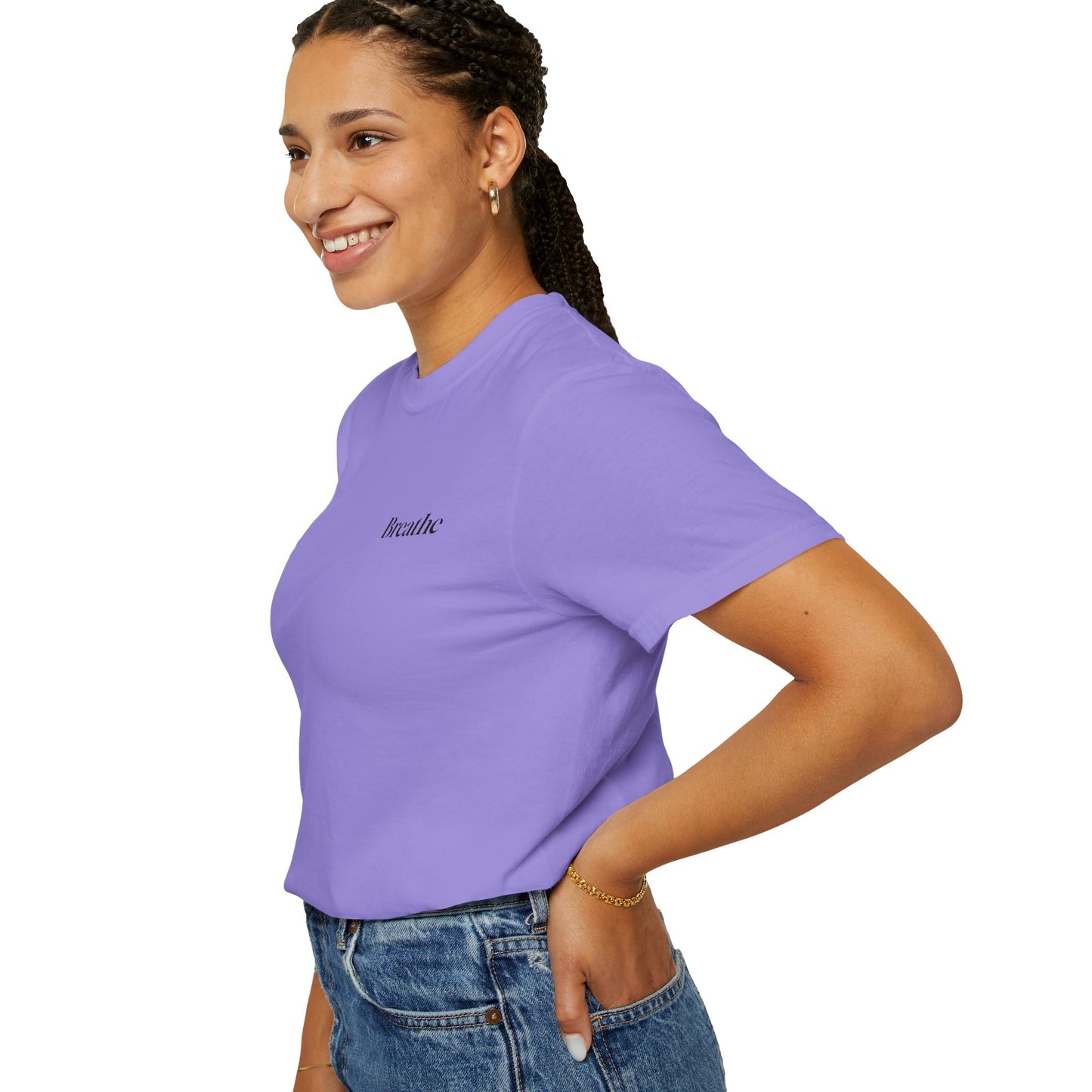 The Power of Words Collection - "Breathe" with Feather Unisex Soft-style T-Shirt